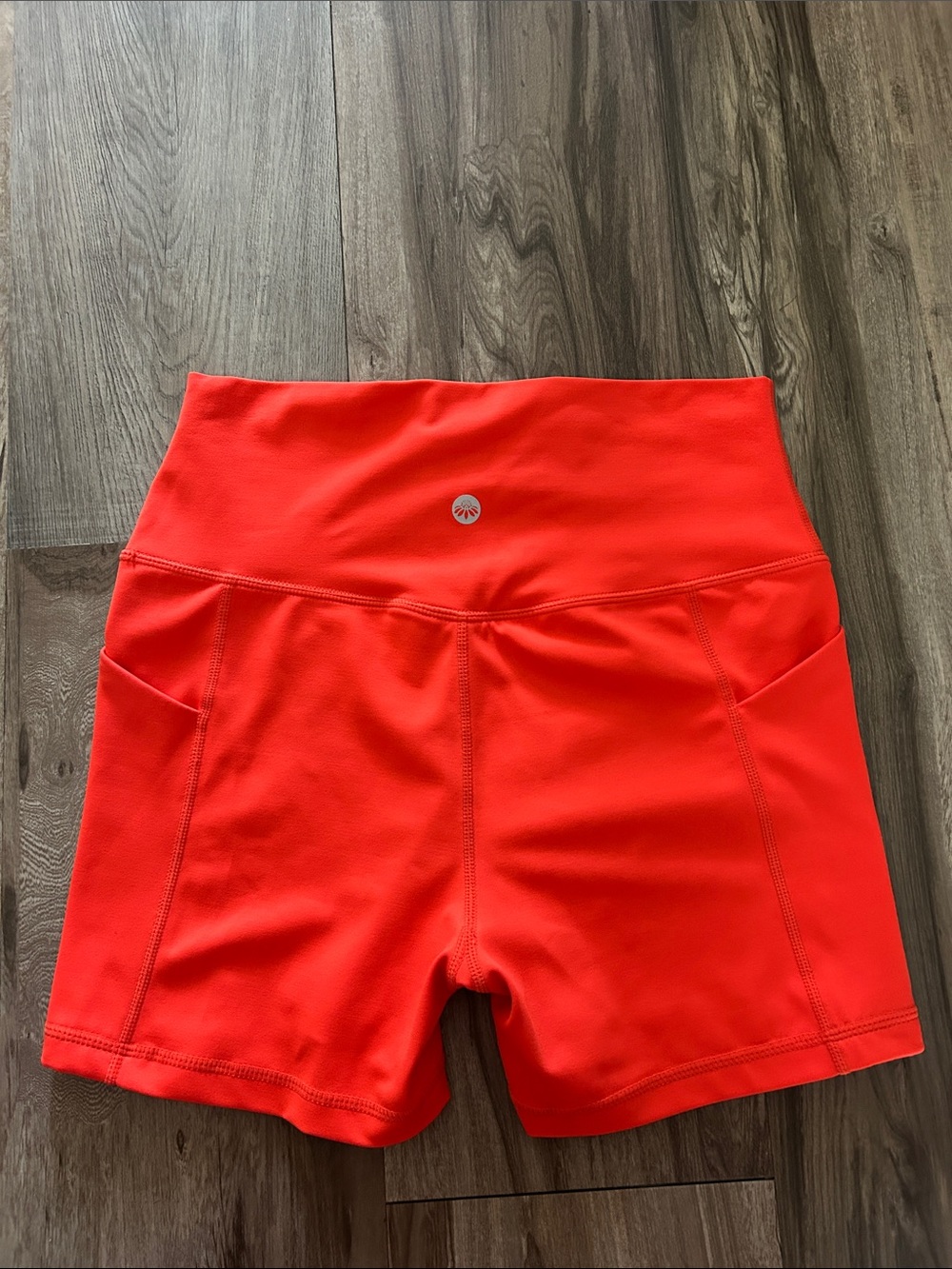 Senita Athletics High-Waist Bright Red Workout Shorts
